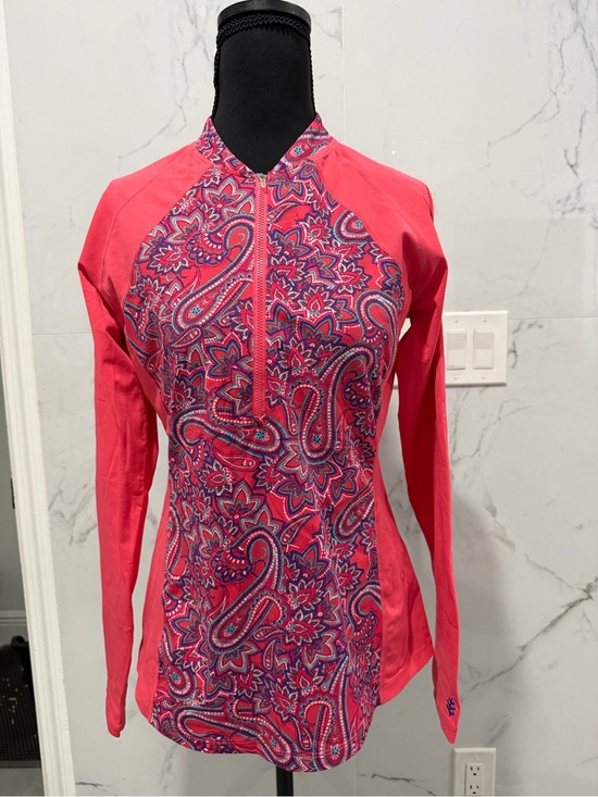 Coolibar Tops - Coolibar Pink Paisley Long-Sleeve Zip Sun Shirt